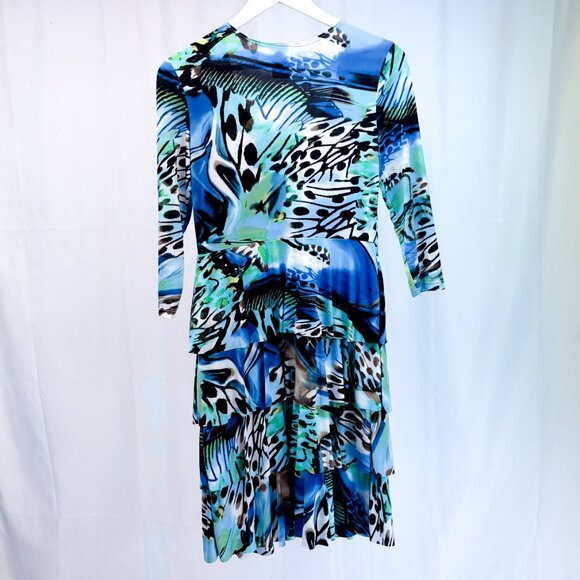 Women's Whimsical Libra Dress Unique Abstract Butterfly Tiered Ruffled Dress - Picture 3 of 13